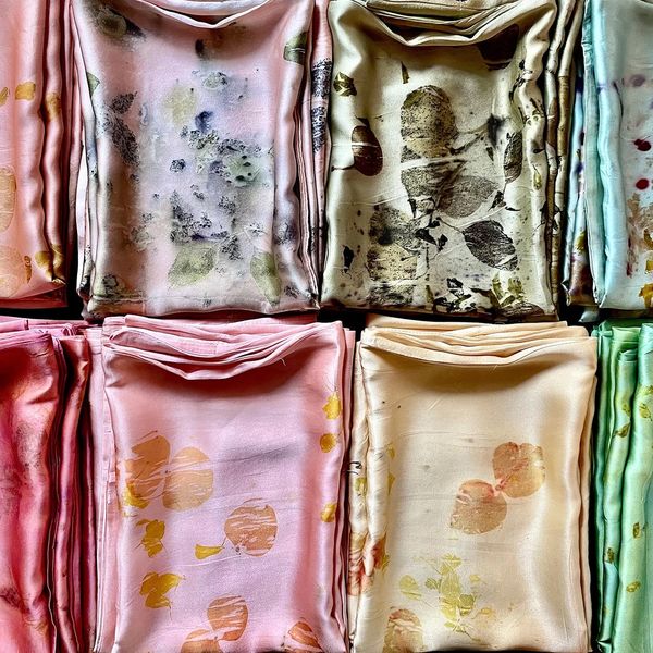 Flora Obscura Plant Dyed Silk Pillowcase