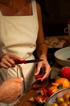 Omcan 4 Inch Paring Knife - Red