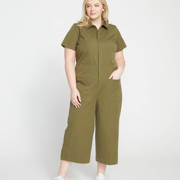 Universal Standard Kate Stretch Cotton Twill Jumpsuit - Ivy