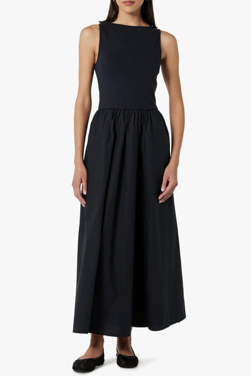 The Drop Dia Mixed Fabric Midi Tank Dress
