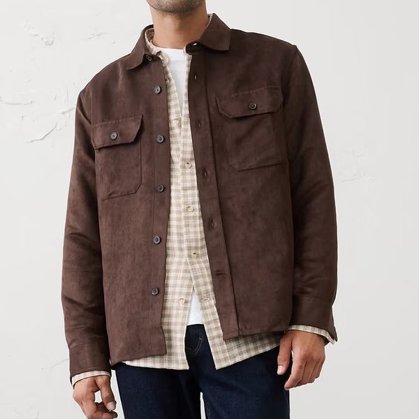 Banana Republic Factory Relaxed-Fit Vegan Suede Overshirt