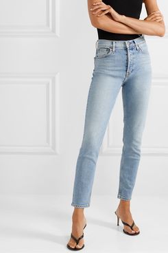 RE/DONE Comfort Stretch Cropped High-Rise Skinny Jeans