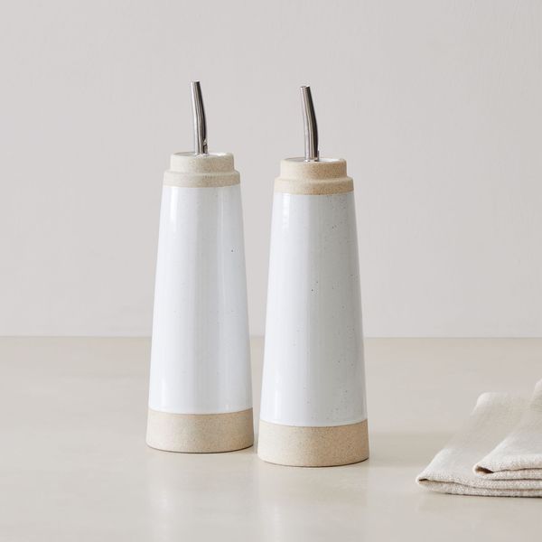 West Elm Mill Stoneware Oil & Vinegar Dispensers (Set of 2)