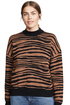 wayf vincent intarsia sweater - strategist best tiger striped sweater 