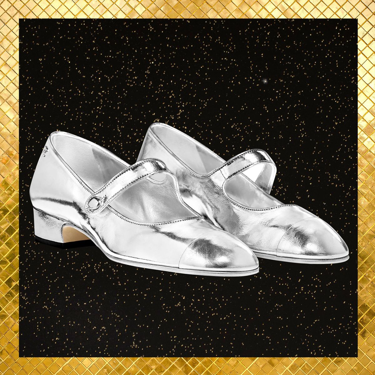 chanel silver shoes