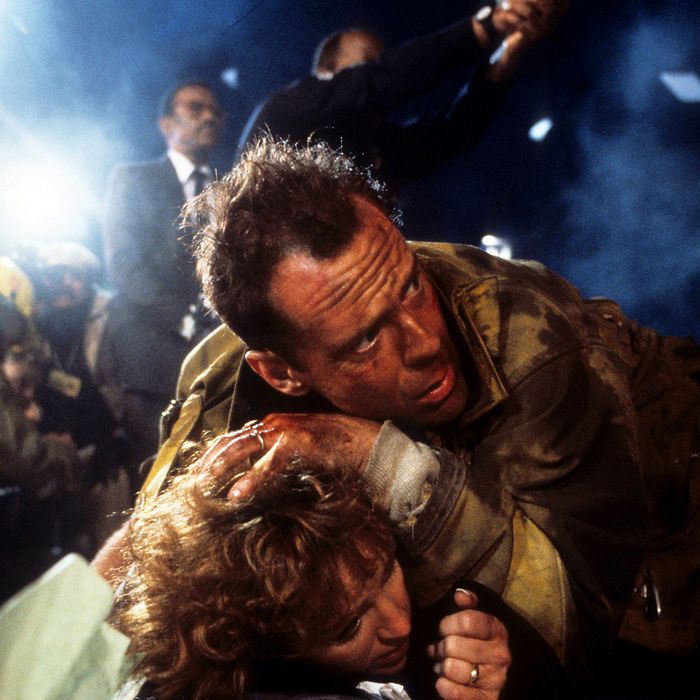 Bruce Willis and Bonnie Bedelia in <em>Die Hard</em>