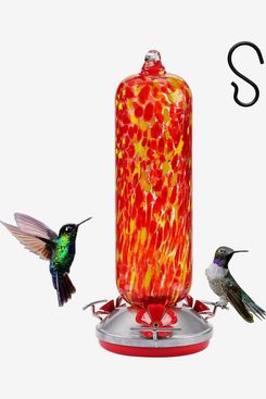SunnyFence 28oz Glass Hanging Hummingbird Bird Feeder