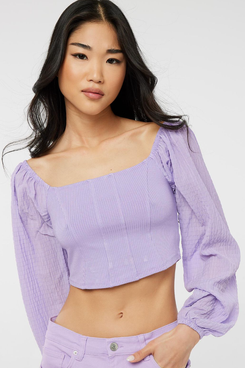 Puffy Sleeve Bustier Top