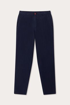 Love Brand Men's Navy-Blue Randall Linen Trousers