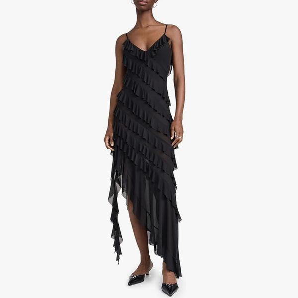 AFRM Vienna Ruffle Maxi Dress with Built in Bodysuit