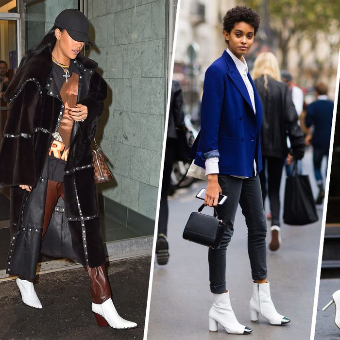 black white boots fashion