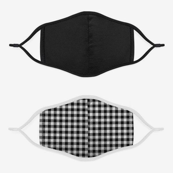 X-Large Handmade Cloth Face Mask Covering Details about    Premium Cotton Gray Check 