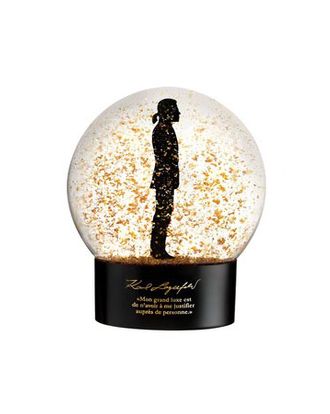 A Karl Lagerfeld snow globe.