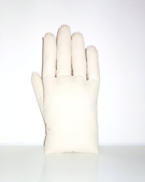 White Cotton Beaded Grip Gloves