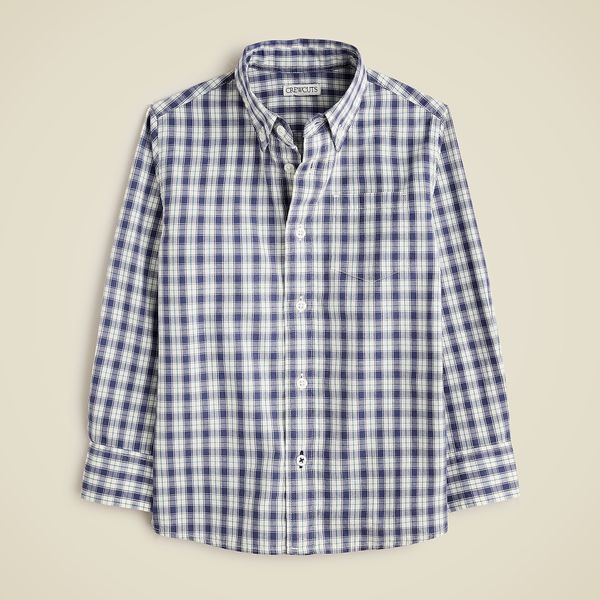 J.Crew Kids' Stretch Poplin Button-Down in Plaid