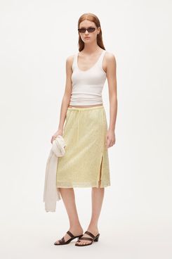 J.Crew Drawstring Slip Skirt in Beaded Cotton