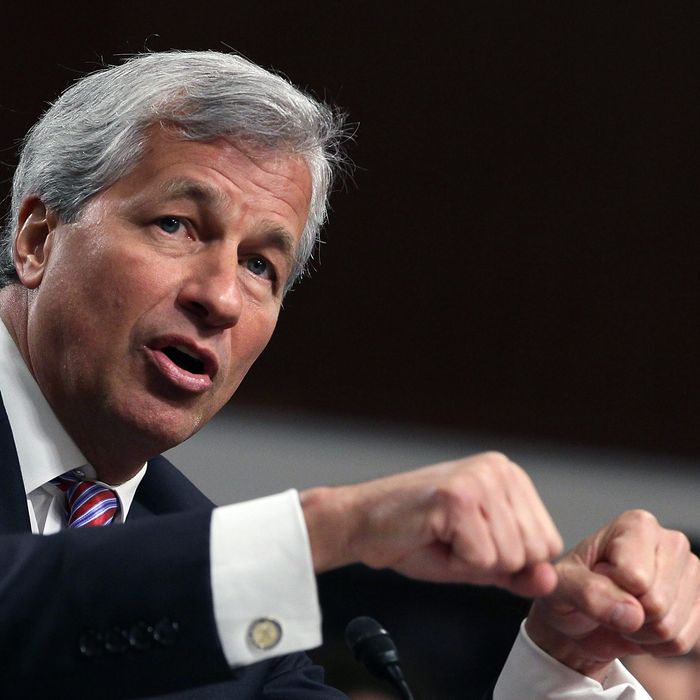 President and CEO of JPMorgan Chase Co. Jamie Dimon testifies before a Senate Banking Committee hearing on Capitol Hill June 13, 2012 in Washington, DC. The committee is hearing testimony from Mr. Dimon on how JP Morgan Chase lost over two billion dollars in stock market trades.