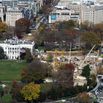The ballroom construction project at the White House is seen from the top of the Washington Monument
