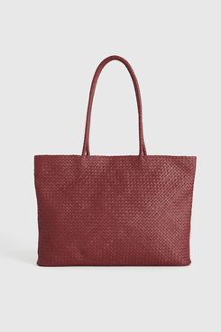 Quince Italian-Leather Handwoven Tote