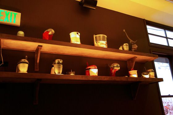 A collection of vintage juicers.