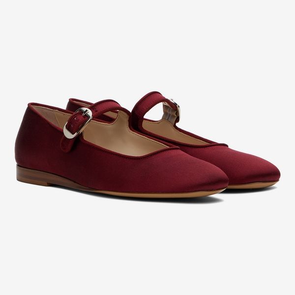 Le Monde Beryl Burgundy Mary Jane Ballerina Flats