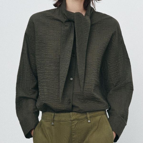 Zara Plaid Shirt With Scarf