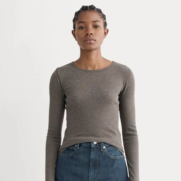 Everlane The Luxe Rib Long-Sleeve Crew
