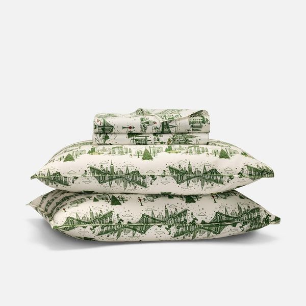 Brooklinen Washed Classic Percale Core Sheet Set - Snow Day in Tree Top