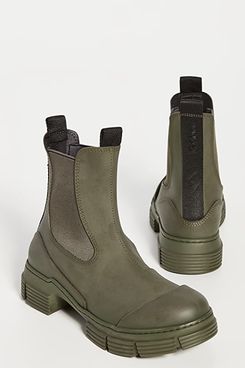 Ganni Recycled-Rubber Chelsea Boots