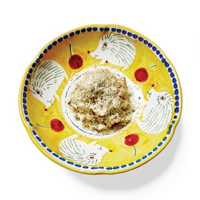 Santina’s guanciale e pepe rice.