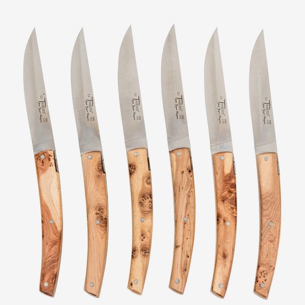 Le Thiers Pirou Brasserie Steak Knives With Juniper Wood Handle