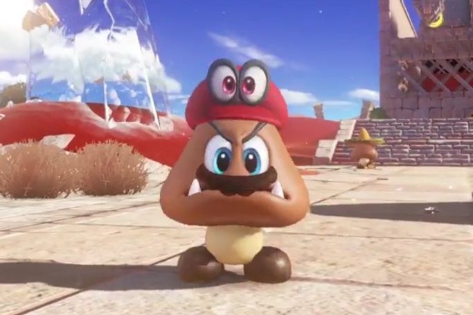 mario odyssey red hat goomba