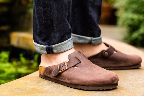 Amazon.com | Unisex Soft Footbed Clogs，Suede Leather Clogs, Cork Clog Shoes  for Women Men，Antislip Sole Slippers Mules Brown | Mules & Clogs