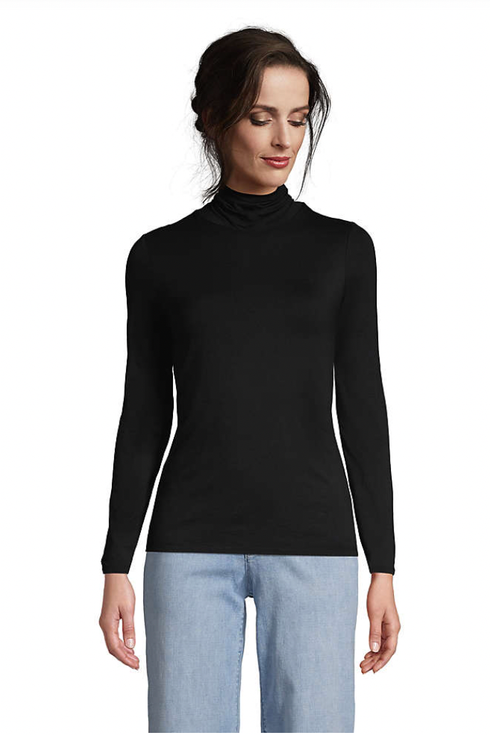 The Drop Womens Phoebe Long Sleeve Turtleneck Fitted T-Shirt shipping ...