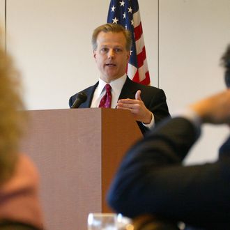 Deputy Secretary of Labor Steven J. Law speaks about President Bush's Social Security plan at a breakfast meeting hosted by the Henderson, Nev., Chamber of Commerce Thursday, March 31, 2005. (AP Photo/Las Vegas Sun, Sam Morris)