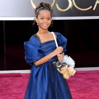 Actress Quvenzhane Wallis arrives at the Oscars at Hollywood & Highland Center on February 24, 2013 in Hollywood, California.