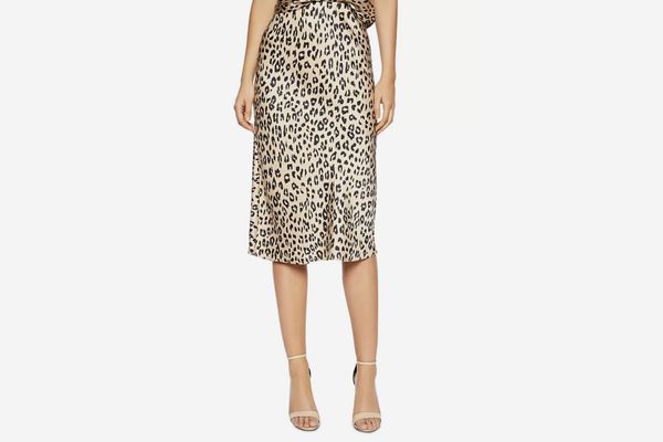 Bardot Mayah Leopard Print Slip Skirt