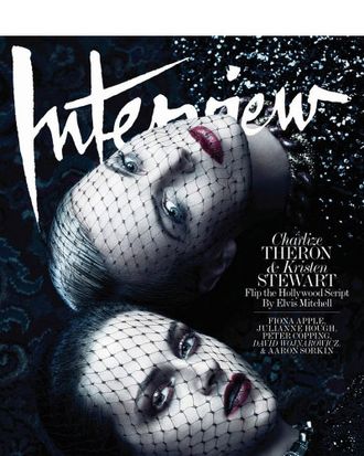 Charlize Theron and Kristen Stewart on the cover of <em>Interview.</em>
