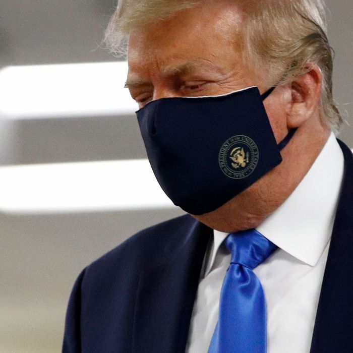 99 Days Later, Trump Finally Wears a Face Mask in Public