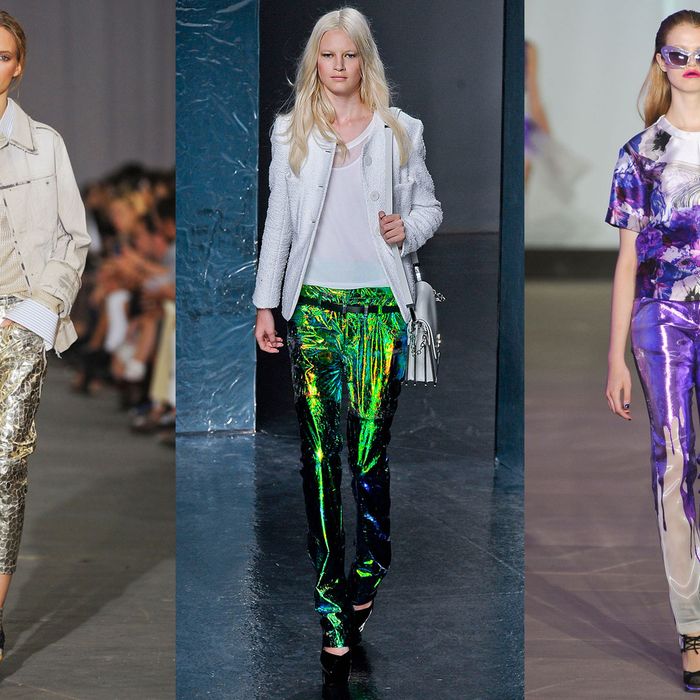 Spring 2012 looks from left: Diesel, Theysekens' Theory, and Prabal Gurung.