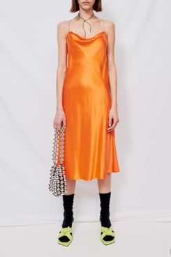 Collection mandarin satin dress