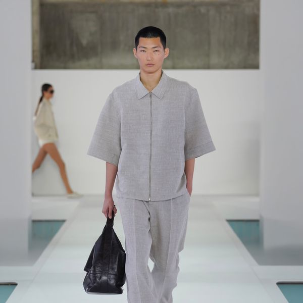 COS Linen-Wool Short-Sleeved Zip-Up Shirt