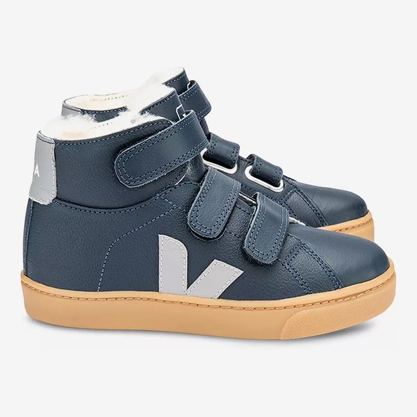 Veja Fur-Lined Leather Sneakers