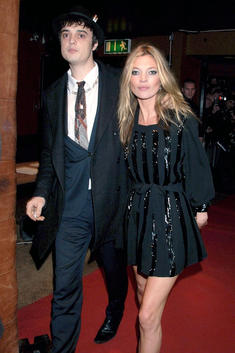 LONDON - MARCH 01:  (EMBARGOED FOR PUBLICATION IN UK TABLOID NEWSPAPERS UNTIL 48 HOURS AFTER CREATE DATE AND TIME)  Kate Moss and Pete Doherty arrive at the Shockwaves NME Awards 2007, at the Hammersmith Palais on March 1, 2007 in London, England.  (Photo by Dave M. Benett/Getty Images)