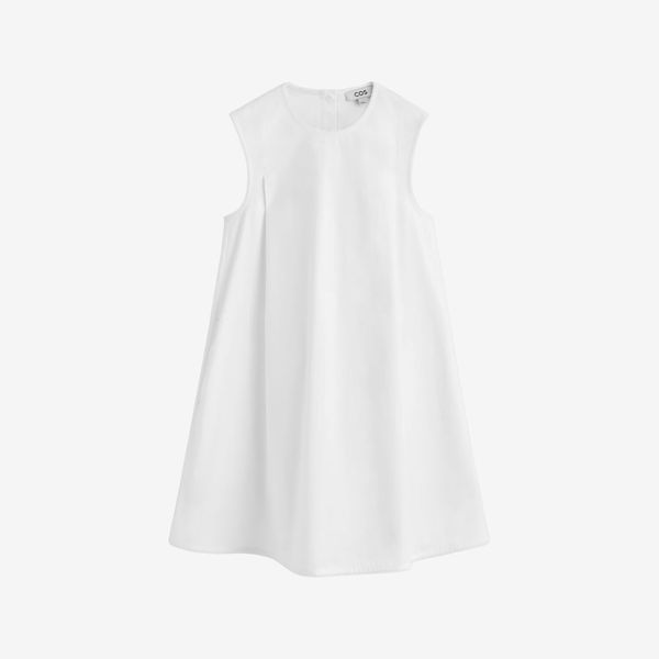 Cos Picot-Trimmed Pleated Mini Dress