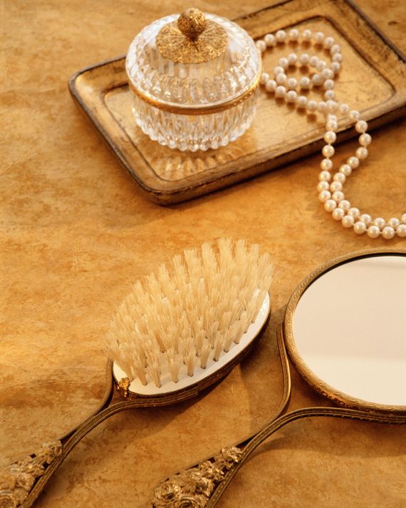 Hairbrush, Mirror and Jewelry Jar