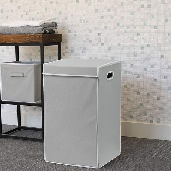 Simple Houseware Foldable Laundry Hamper Basket with Lid