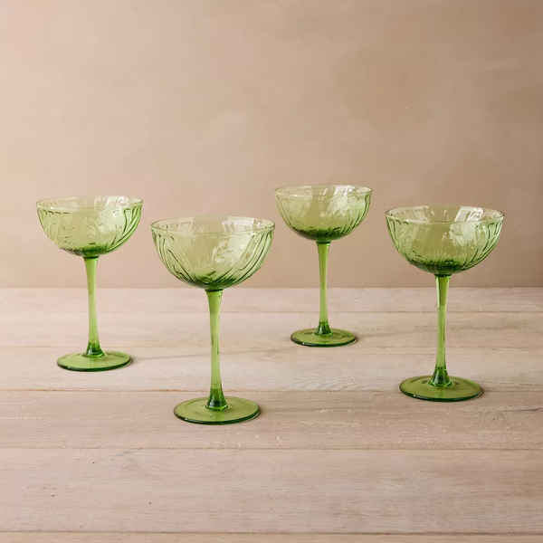 John Derian for Target Glass Green Coupe Set