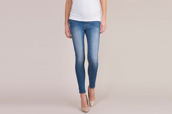Women's Denim Blue Seraphine over the bump skinny fit maternity jeans