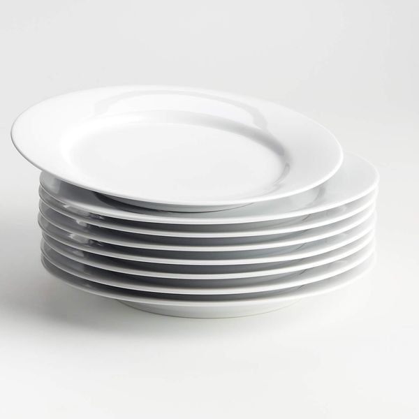 Crate & Barrel Aspen Rimmed Dinner Plates